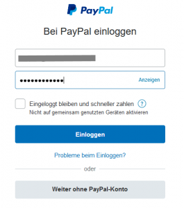 Paypal Anmeldung