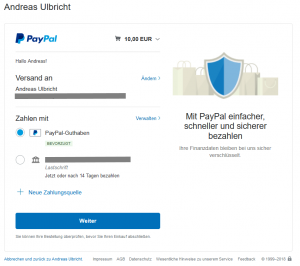 PayPal Zahlung bestätigen