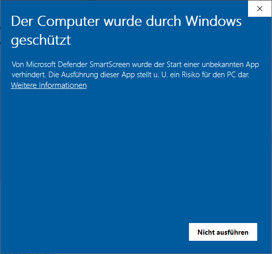 On the Microsoft Defender SmartScreen, click More info.
